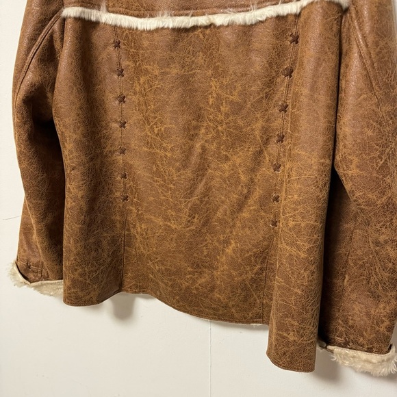 Cripple Creek Faux Fur Coat Womens Large Y2K Penny Lane Jacket Coastal Cowgirl - Picture 8 of 13